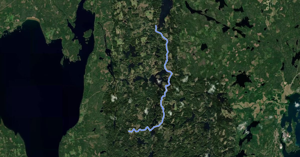 Маршрут Bergslagsleden Etapp 16 на спутниковом снимке