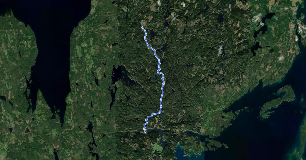Маршрут Bergslagsleden Etapp 17 на спутниковом снимке
