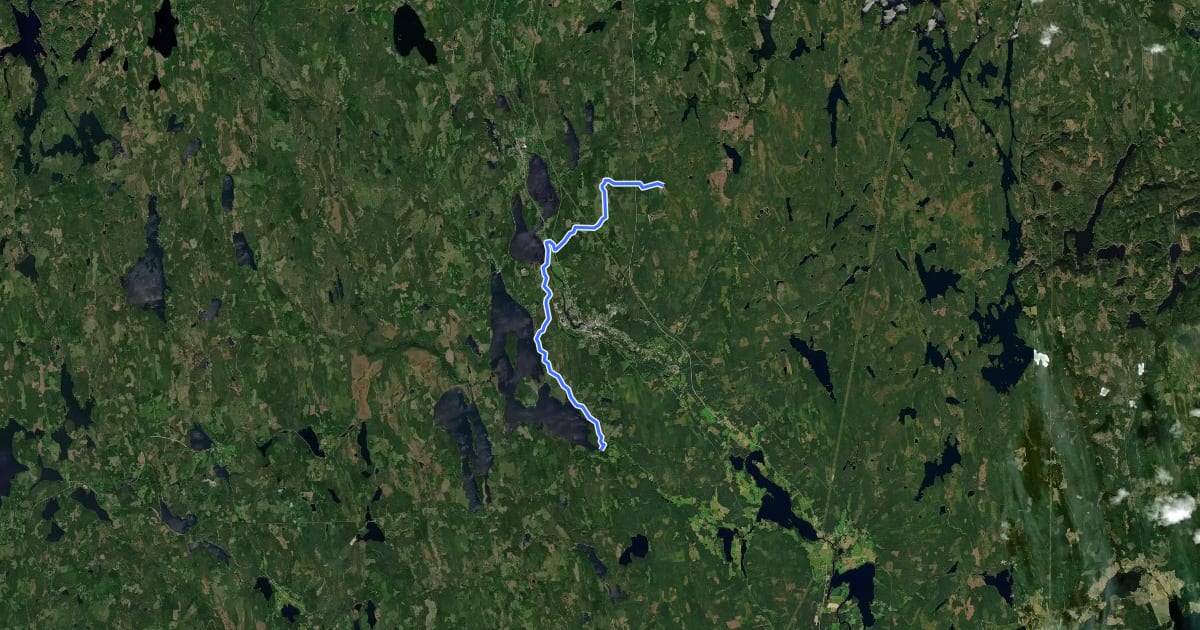 Маршрут Bergslagsleden Etapp 2 на спутниковом снимке