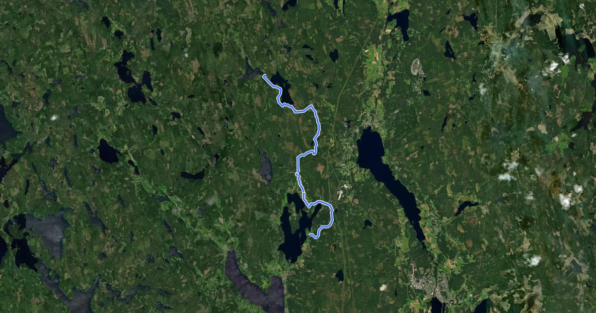 Маршрут Bergslagsleden Etapp 4 на спутниковом снимке