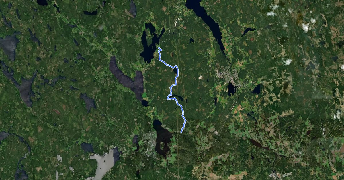 Маршрут Bergslagsleden Etapp 5 на спутниковом снимке