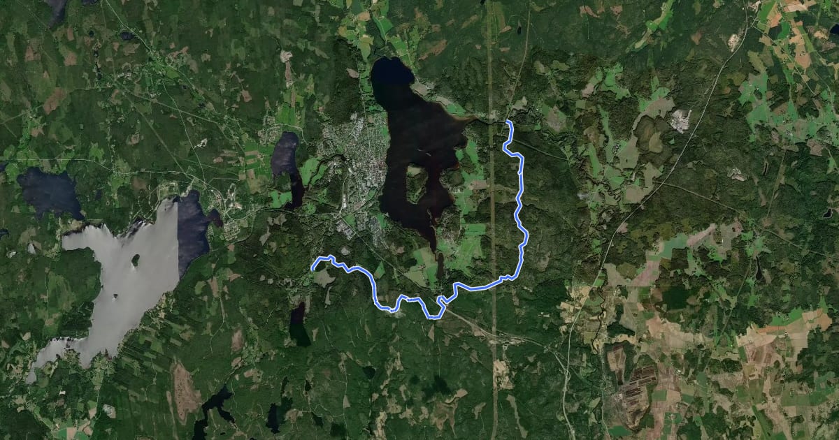 Маршрут Bergslagsleden Etapp 6 на спутниковом снимке
