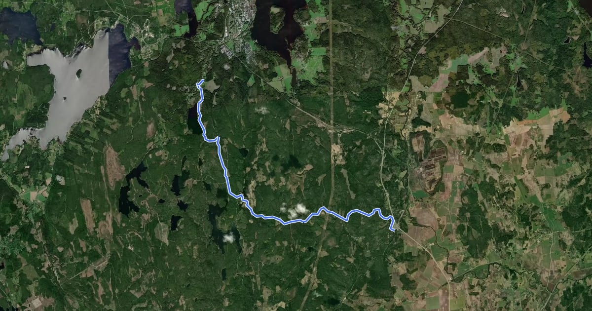 Маршрут Bergslagsleden Etapp 7 на спутниковом снимке