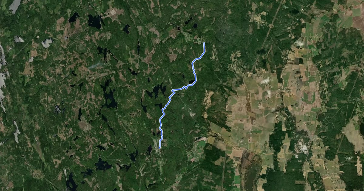 Маршрут Bergslagsleden Etapp 9 на спутниковом снимке