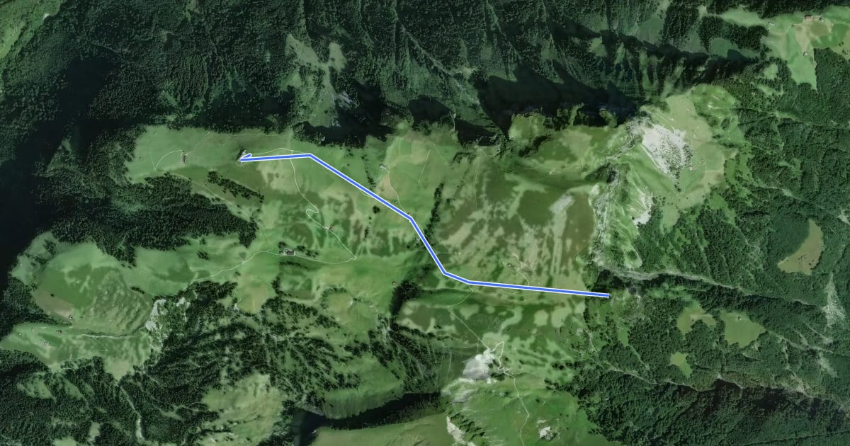 Маршрут Bergstation Niderbawen - Hundschopf на спутниковом снимке