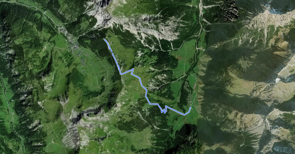 Маршрут Bergstation Sareis - Nenzinger Himmel (A) на спутниковом снимке
