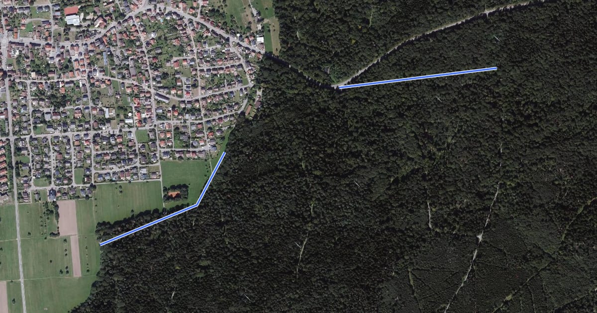 Маршрут Bergsträßle - Mähfeld на спутниковом снимке