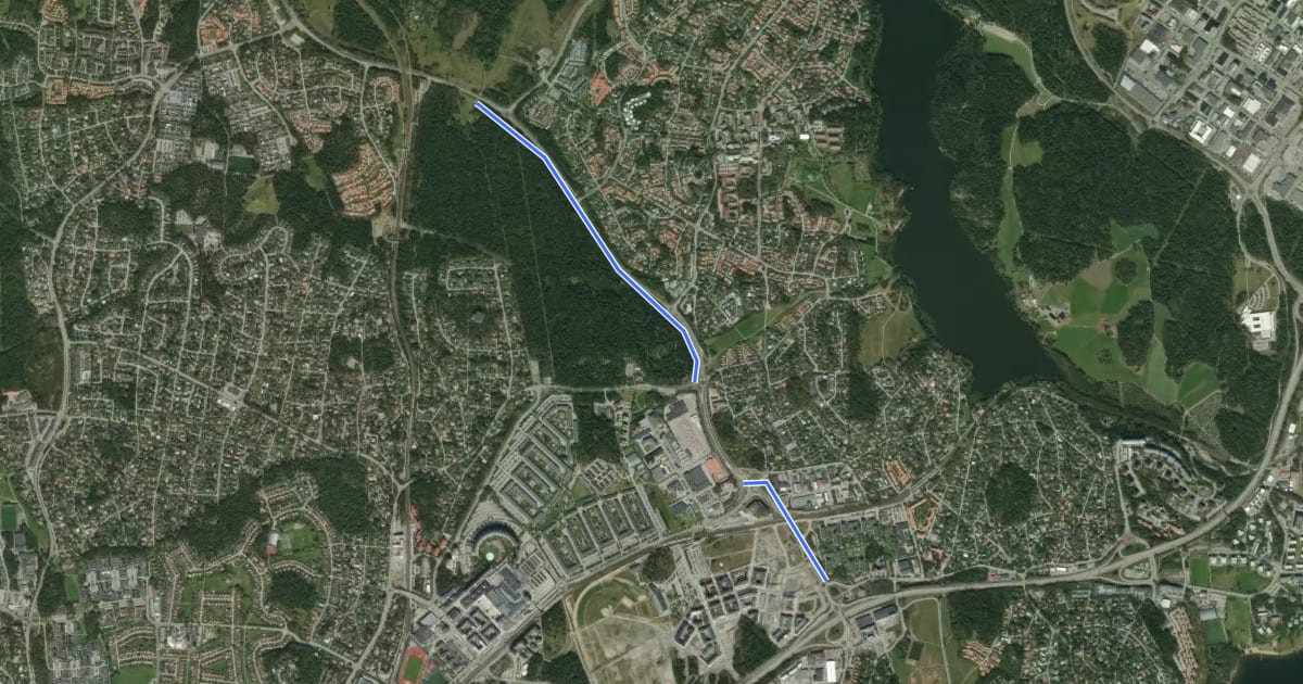 Маршрут Bergtorpsstråket на спутниковом снимке