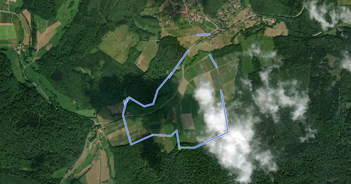 Маршрут Bergwerk, Naturparkweg 2 на спутниковом снимке