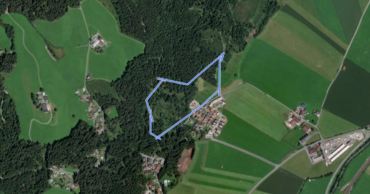 Маршрут Bergwerksrunde на спутниковом снимке