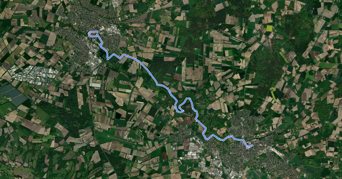 Маршрут Berkelpad etappe 7: Vreden - Stadtlohn на спутниковом снимке