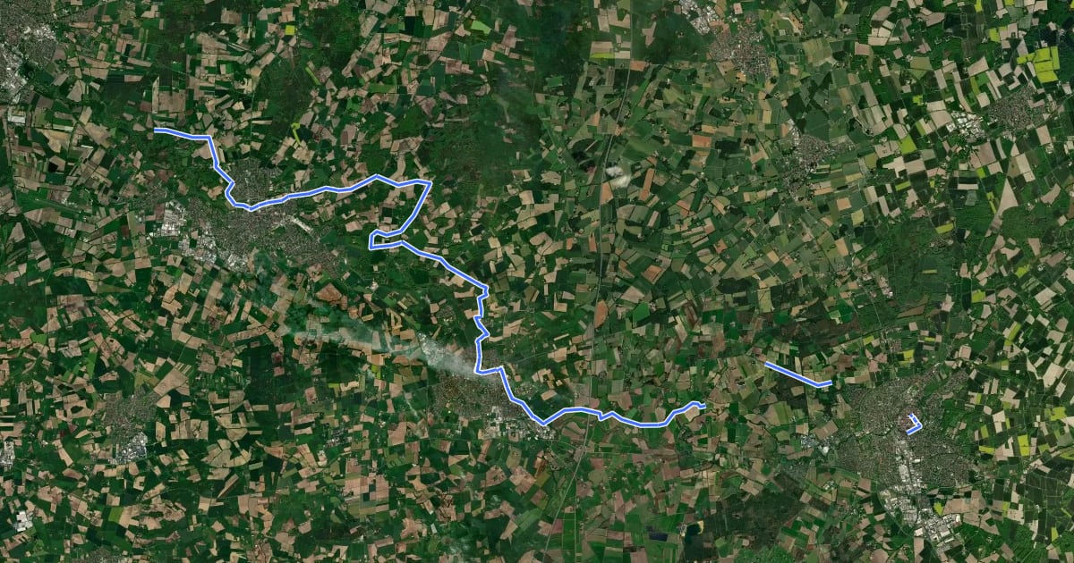 Маршрут Berkelroute на спутниковом снимке