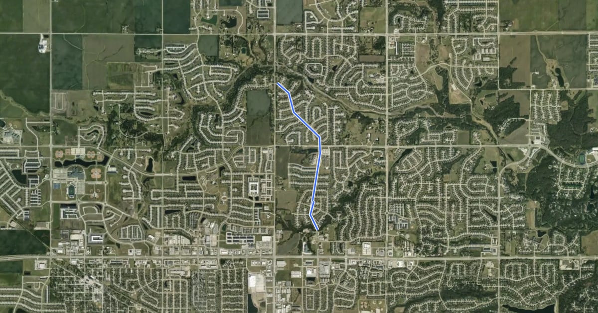 Маршрут Berkshire Parkway Sidepath на спутниковом снимке