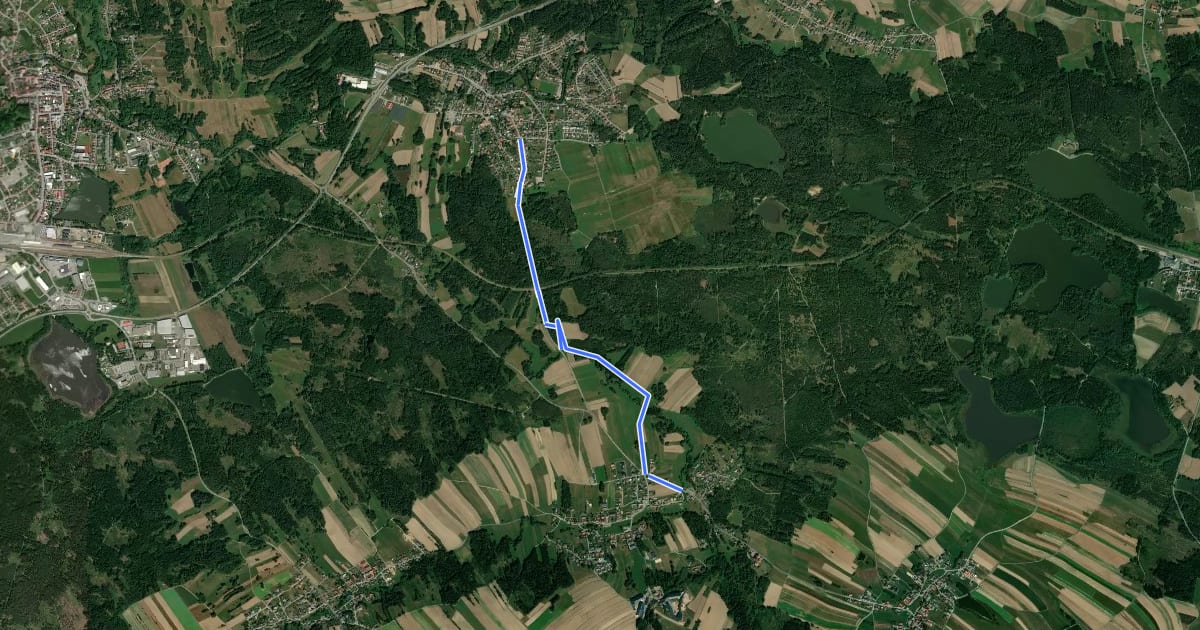 Маршрут Überländerweg (13) - Verbindungsweg Nondorf-Hoheneich на спутниковом снимке