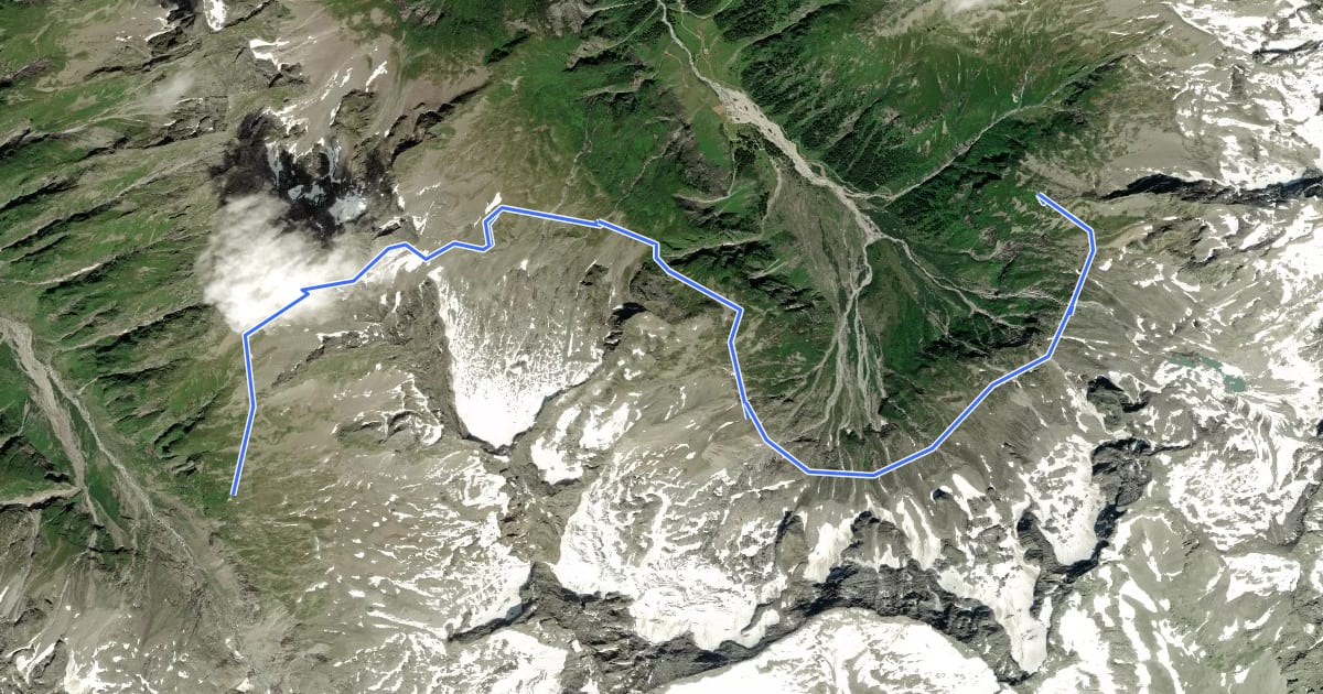 Маршрут Berliner Höhenweg Etappe 6 на спутниковом снимке