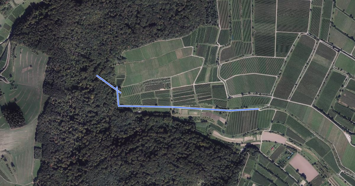 Маршрут Überm Pfaffental - Rütte на спутниковом снимке