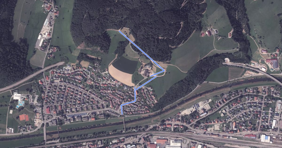 Маршрут Überm Wintermaxenhof - Fußgängerbrücke Kinzig на спутниковом снимке