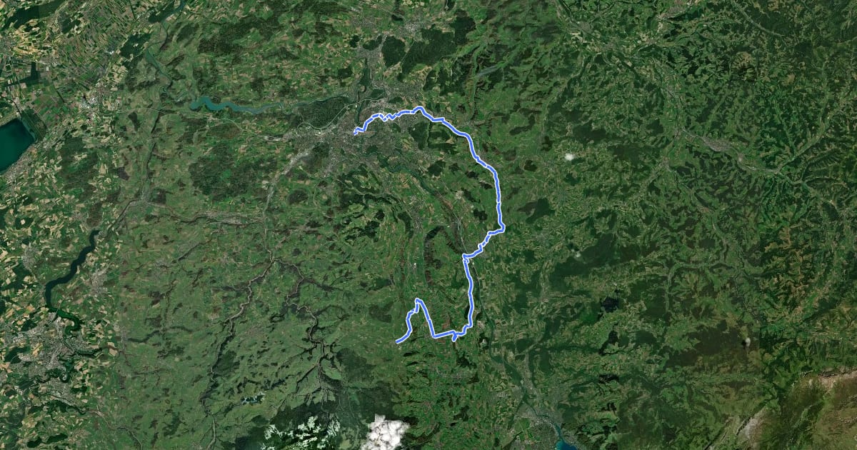 Маршрут Bern-Süd-Route на спутниковом снимке