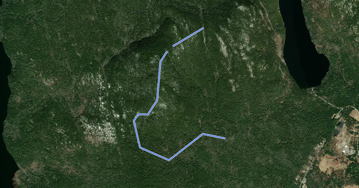 Маршрут Bernard Mountain Trail на спутниковом снимке