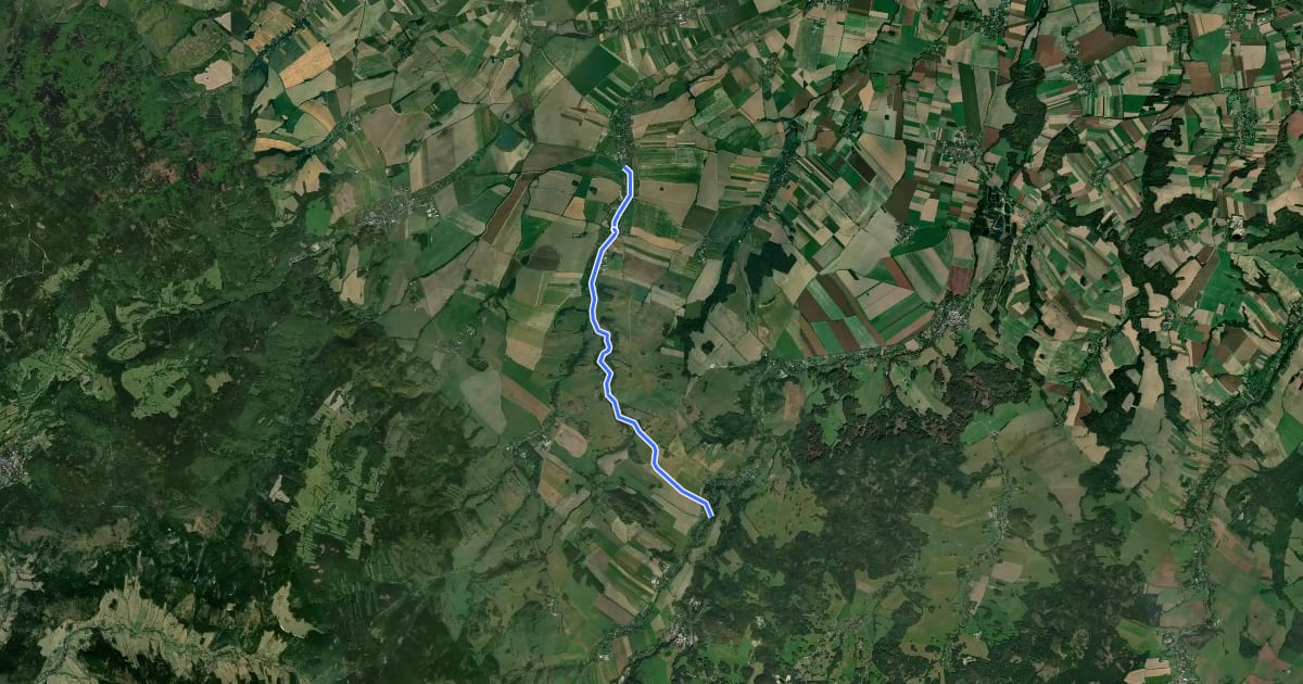 Маршрут Bernartice u Javorníka, hranice - Tomíkovice, napojení na 6046 на спутниковом снимке