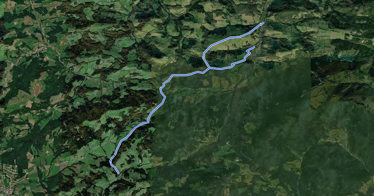 Маршрут Bernau - Gföhl - Stollberg-Laaben und Gaisberg на спутниковом снимке