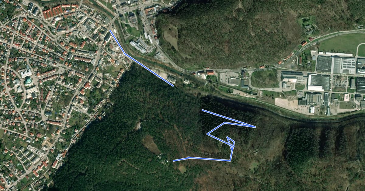 Маршрут Berndorf Bhf - Guglzipf über Sängersteig на спутниковом снимке