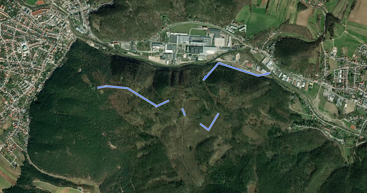 Маршрут Berndorf-Fabrik Hst - Guglzipf на спутниковом снимке