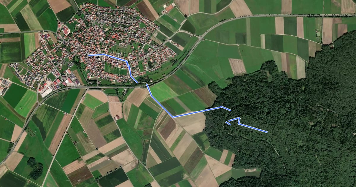 Маршрут Berngauer Buchbergweg на спутниковом снимке