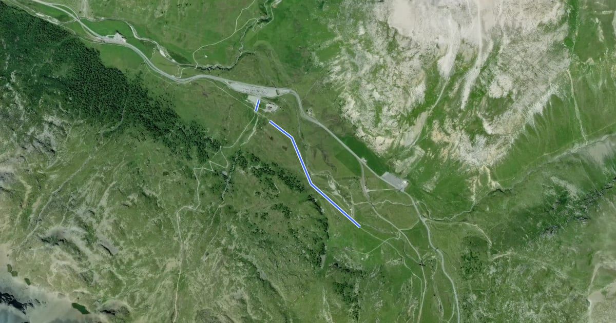 Маршрут Bernina Lagalb-Talstation Diavolezza на спутниковом снимке