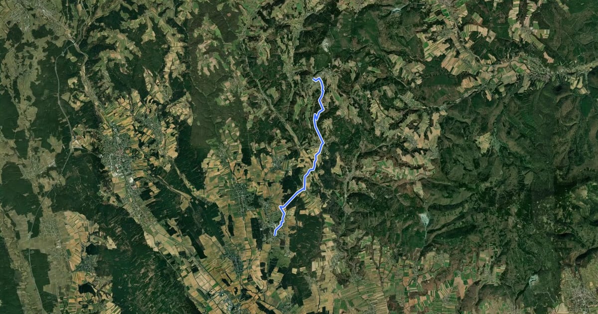 Маршрут Bernsteinweg на спутниковом снимке