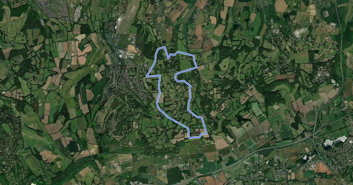 Маршрут Berry's Green Circular Walk на спутниковом снимке