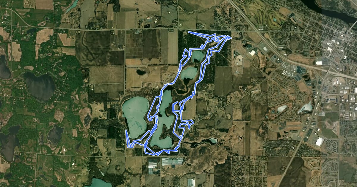 Маршрут Bertram Chain of Lakes на спутниковом снимке