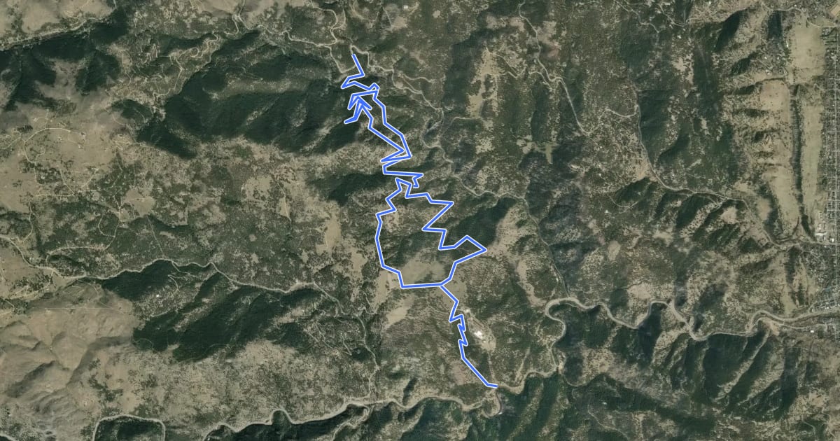 Маршрут Betasso Preserve Trail Netwok на спутниковом снимке