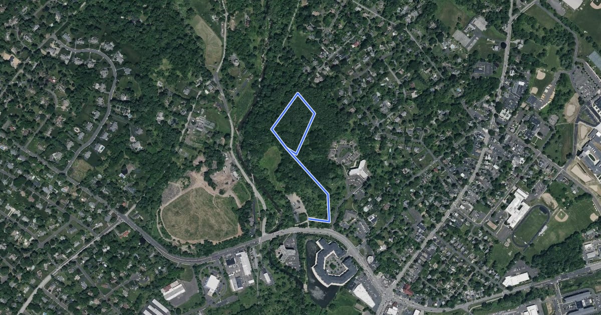 Маршрут Bethayres Woods Trail на спутниковом снимке
