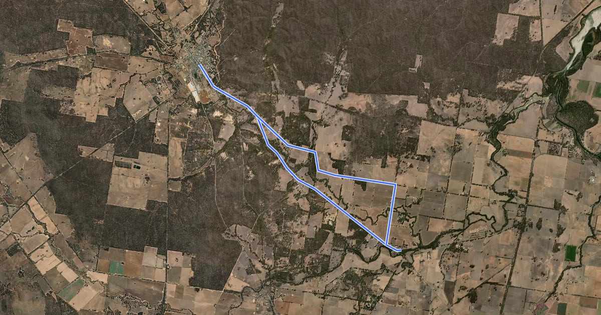 Маршрут Betley Cycle Track на спутниковом снимке