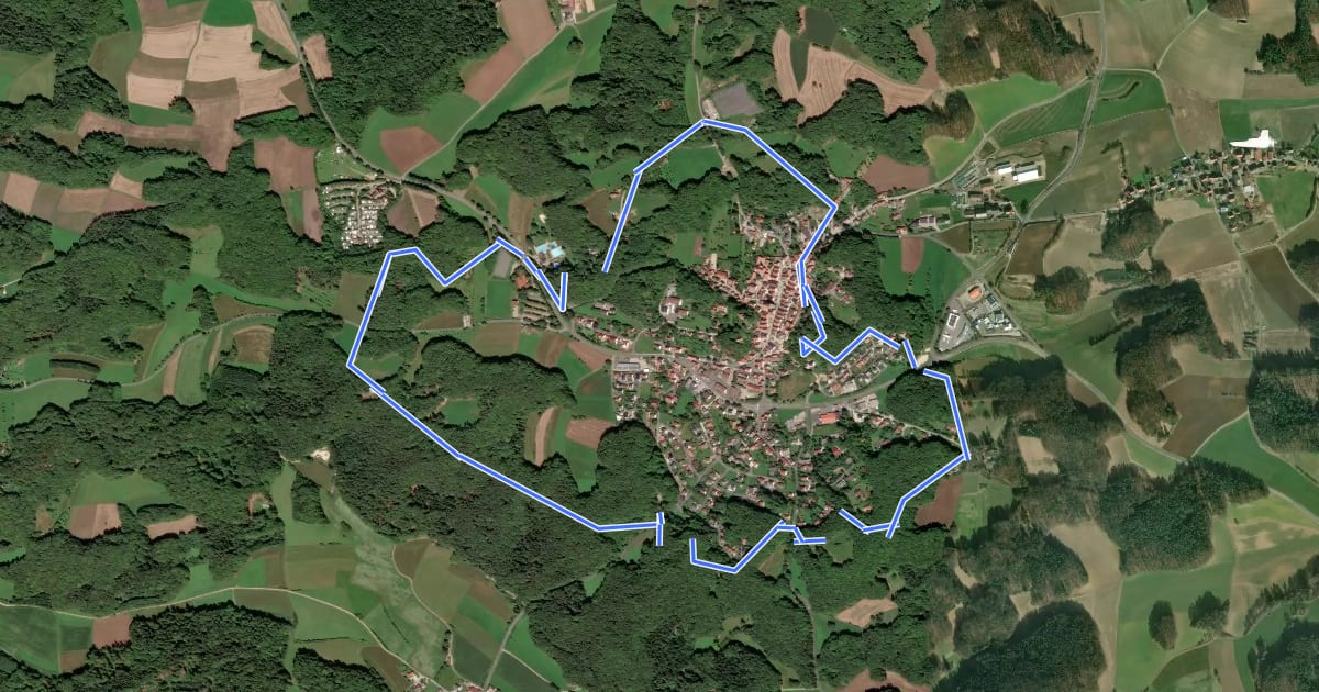 Маршрут Betzenstein Rundweg "Rund um Betzenstein" на спутниковом снимке