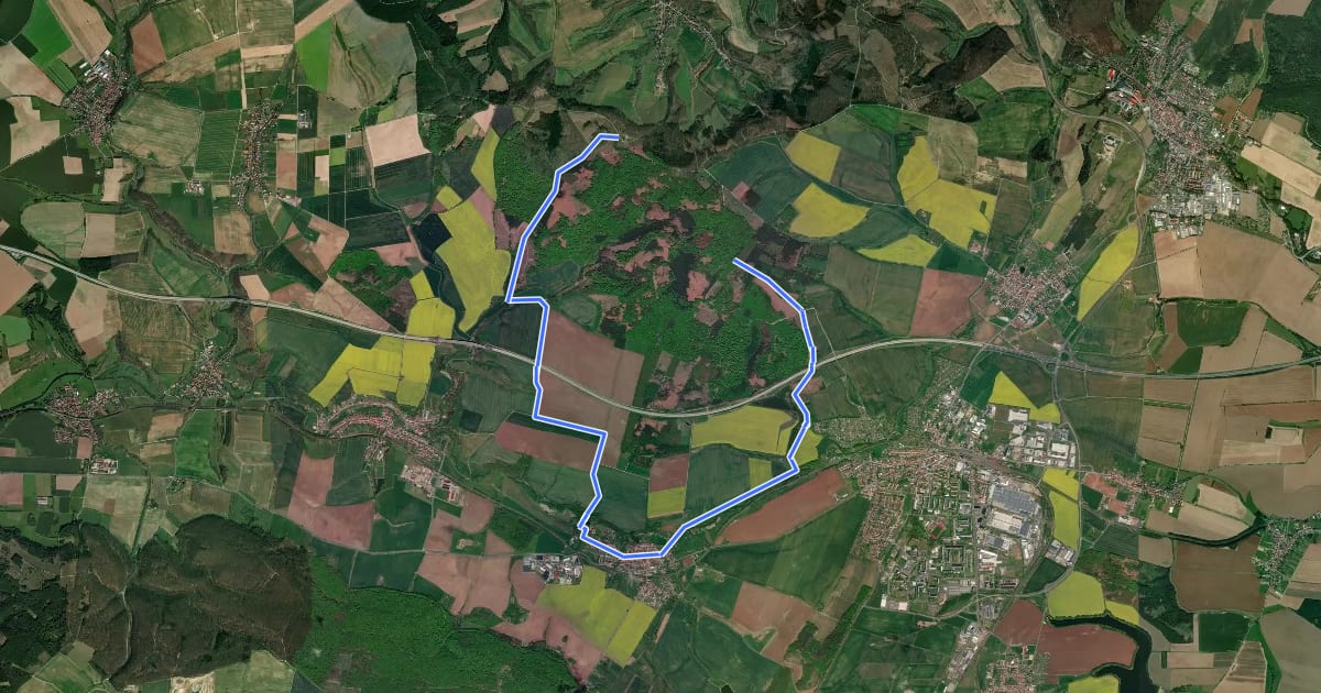 Маршрут Beuren - Volsbach - Zehnsberg - Köhlerberg - Beuren на спутниковом снимке