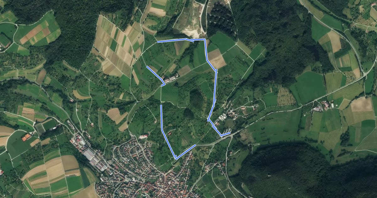 Маршрут Beurener AlbtraufTour 6 Um den Engelberg на спутниковом снимке