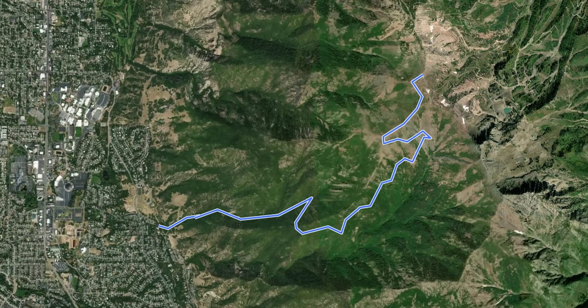 Маршрут Beus Canyon Trail на спутниковом снимке