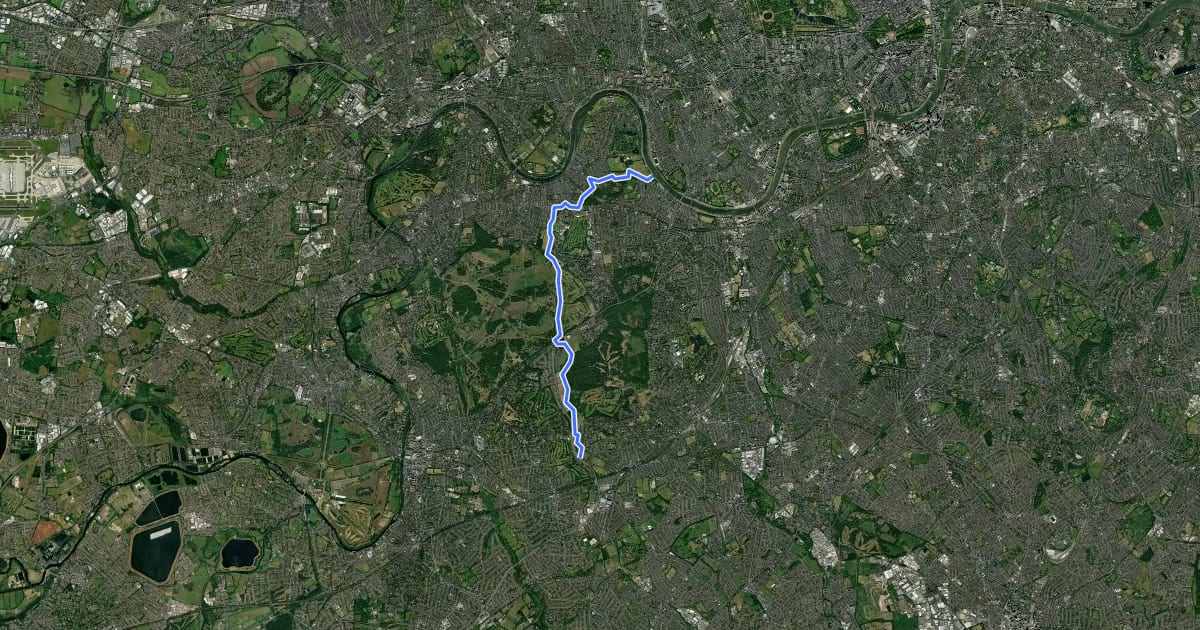 Маршрут Beverley Brook Walk на спутниковом снимке