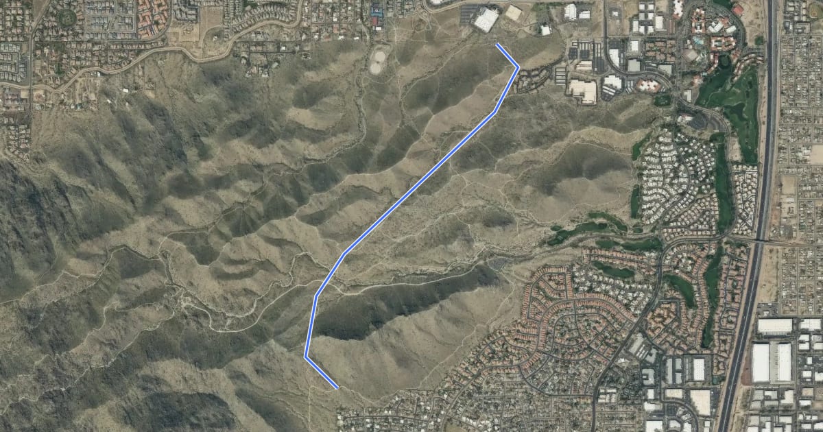Маршрут Beverly Canyon Trail на спутниковом снимке
