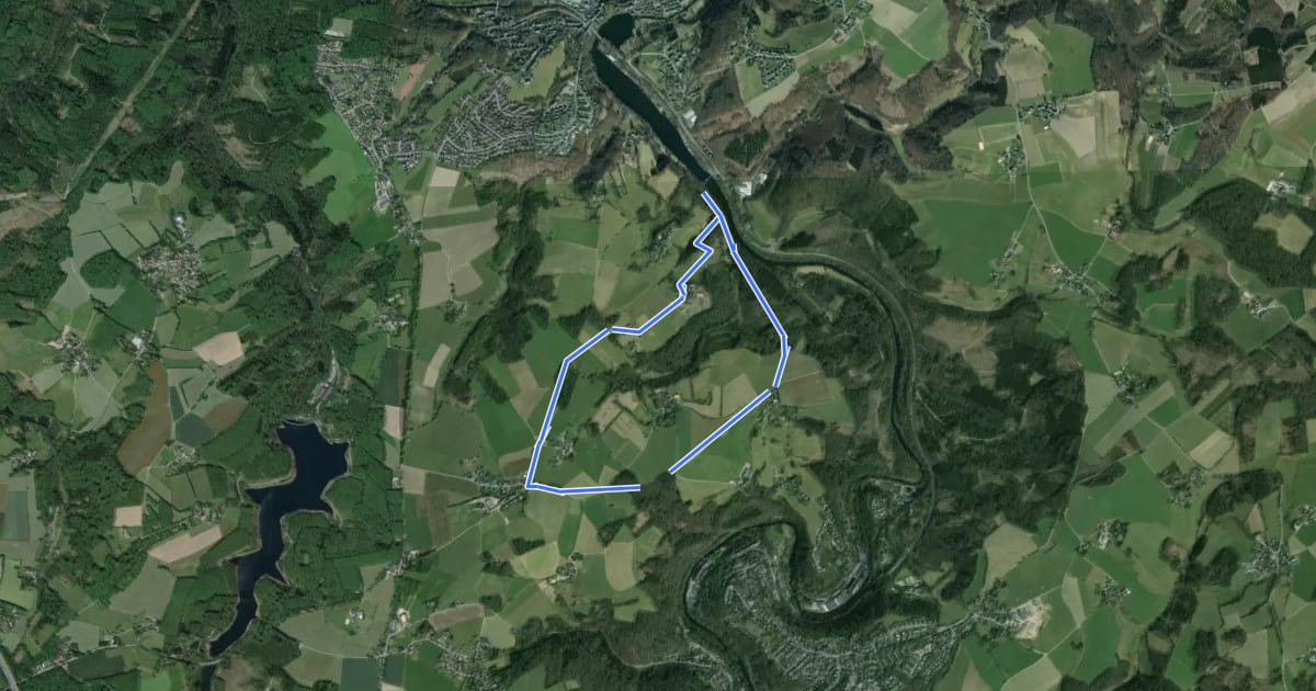 Маршрут Beyenburger Stausee Rundweg A2 на спутниковом снимке