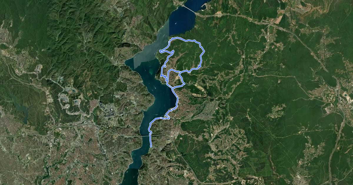 Маршрут Beykoz Çubuklu Anadolu Kavağı на спутниковом снимке
