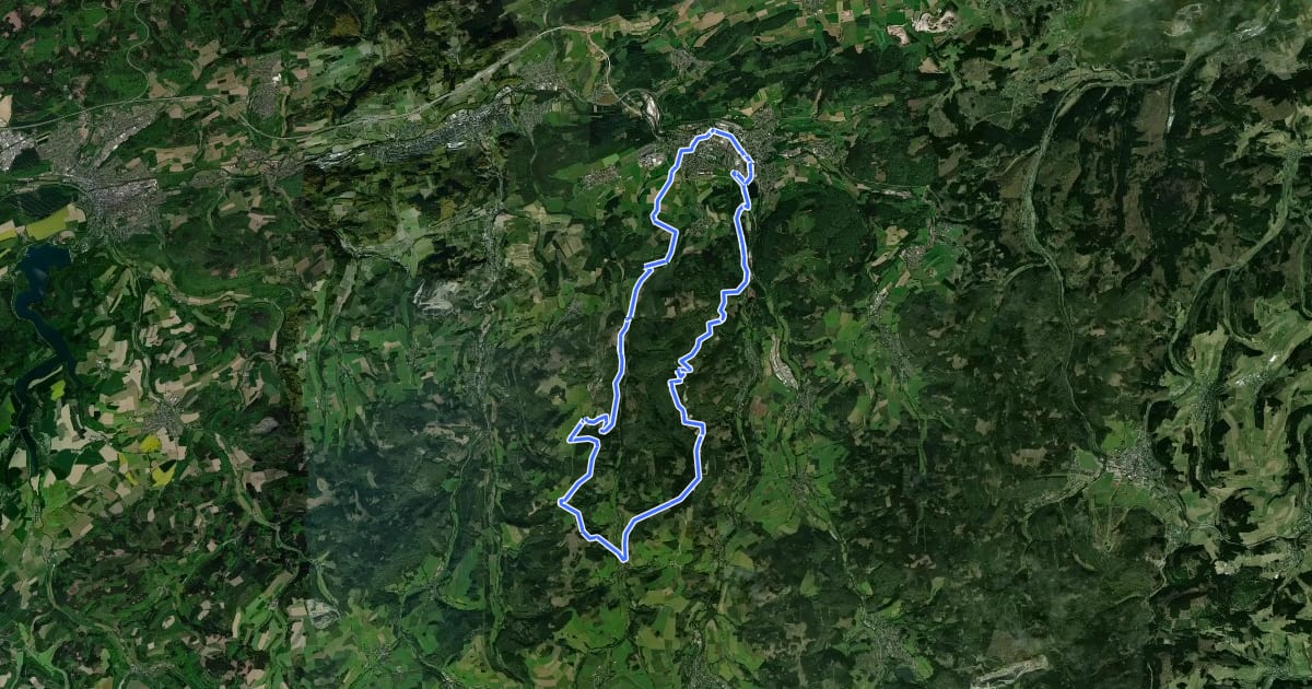 Маршрут Bezirksrundweg Olsberg на спутниковом снимке