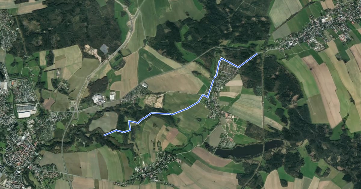 Маршрут Bf. Kleinröhrsdorf - Hüttertal на спутниковом снимке