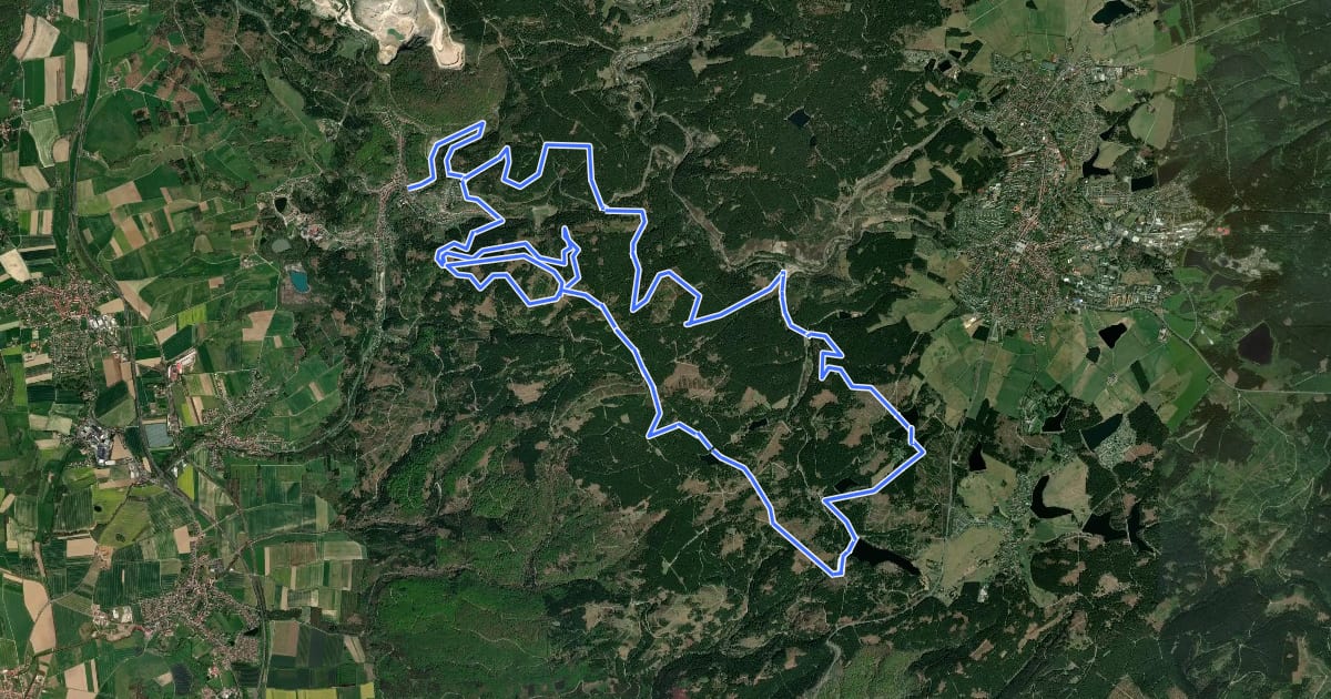 Маршрут BG2 (Dreimaldrei-Teiche-Tour) на спутниковом снимке