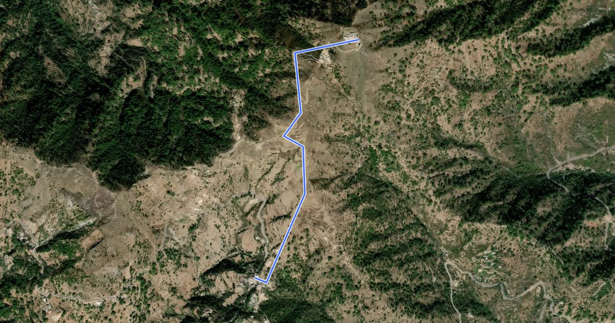 Маршрут Bhairavgarhi Trek на спутниковом снимке