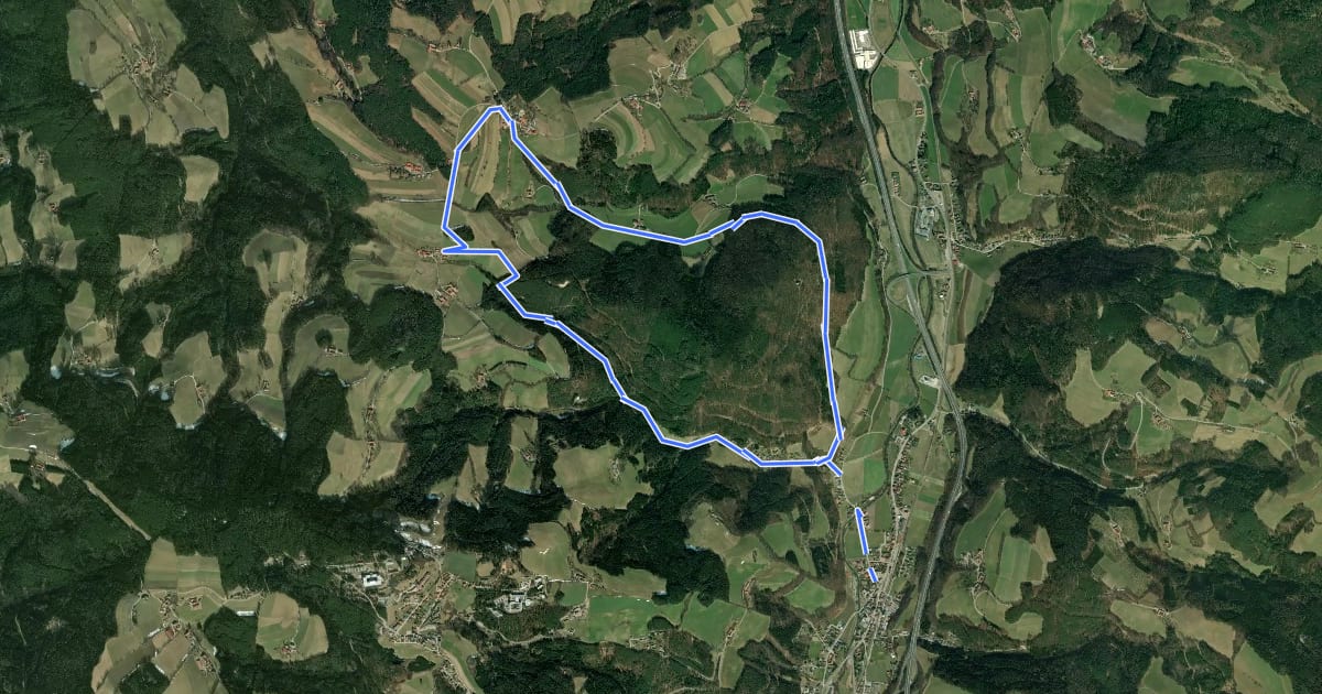 Маршрут Bhf Edlitz-Grimmenstein - Maierhöfen Burgweg Rundwanderweg на спутниковом снимке