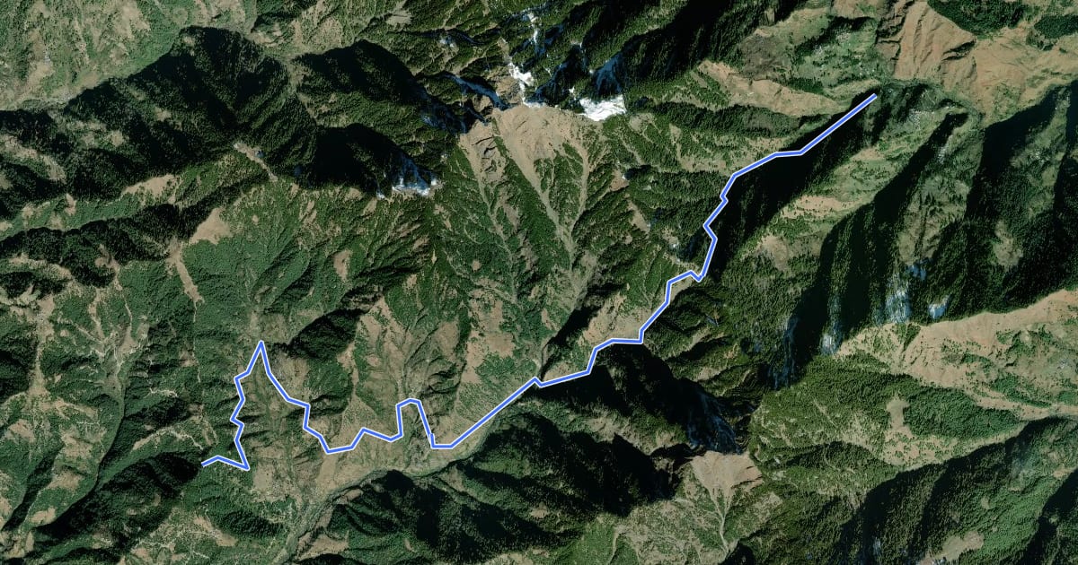 Маршрут Bhuvu Pass на спутниковом снимке