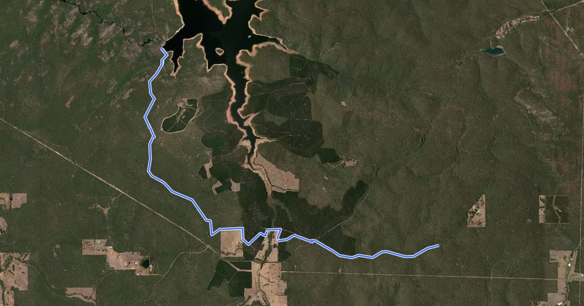 Маршрут Bibbulmun Wellington Spur Trail на спутниковом снимке